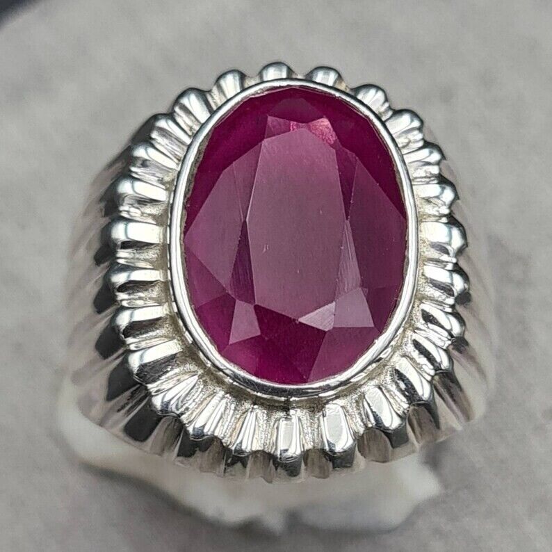 mens ruby ring from African Mines High quality Flux Filled mens ruby pink ruby - Heavenly Gems