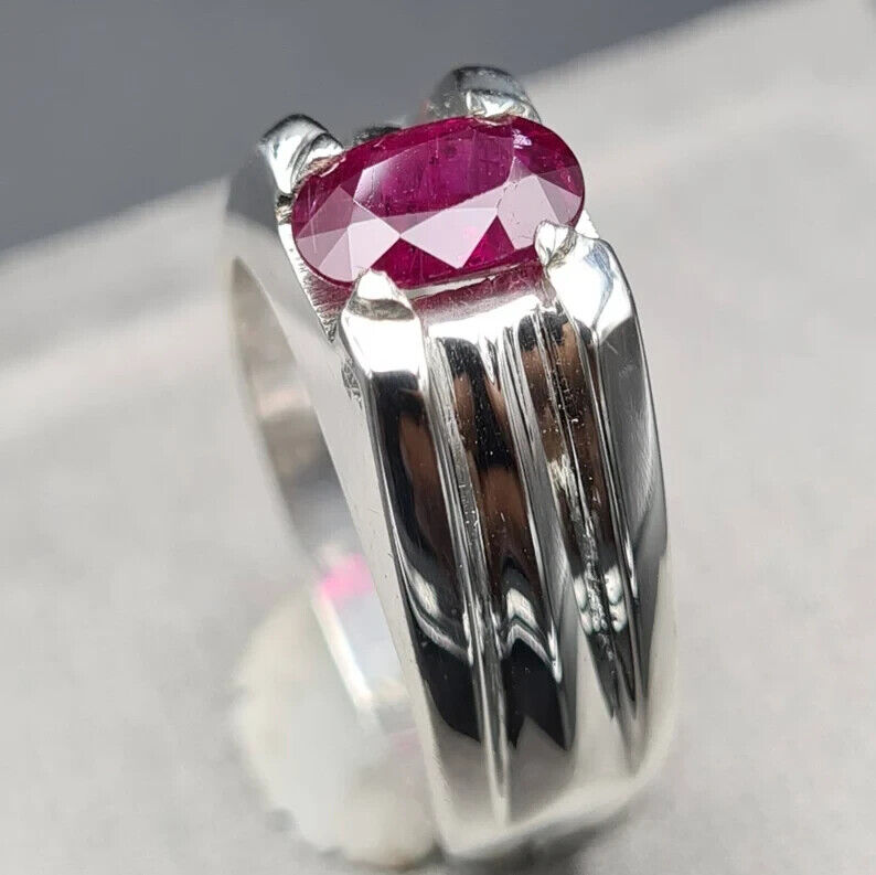 Unheated Kabuli Ruby ring Mens Yaqoot ring Real pigeon blood ruby rings for men - Heavenly Gems