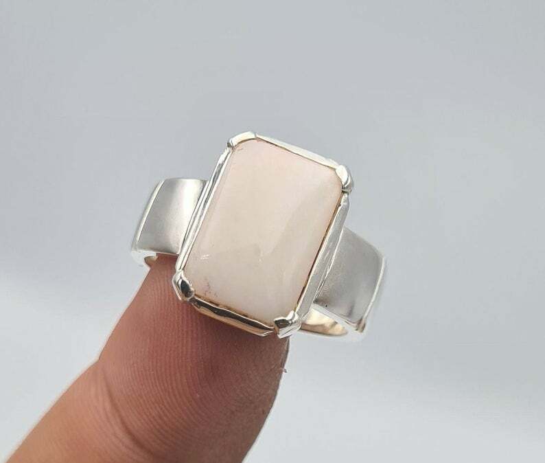 Opal ring mens opal stone handmade jewelry natural gemstone men zodiac jewelley 925 Sterling Silver Ring - Heavenly Gems