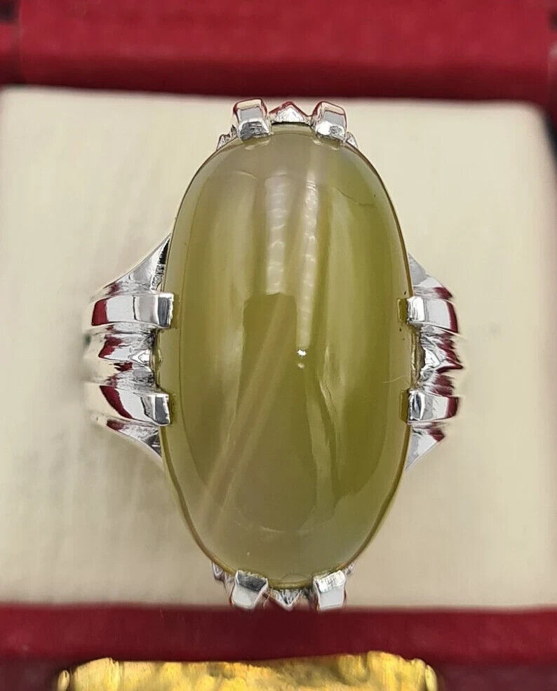 Imran khan ring natural aqeeq agate akik hakik stone ring men agate silver bague 925 Sterling Silver - Heavenly Gems