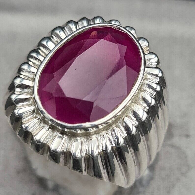 mens ruby ring from African Mines High quality Flux Filled mens ruby pink ruby - Heavenly Gems