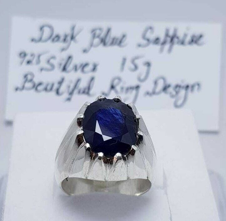 Sapphire Ring Natural Blue Kashmir Sapphire Stone Jewellery Real Handcrafted - Heavenly Gems
