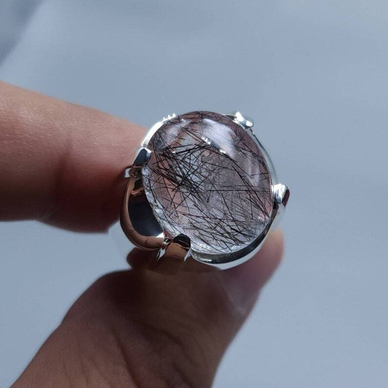 Natural Dur Al Najaf Stone Ring White Moon Stone Ring Shia Rings Najaf Stone - Heavenly Gems