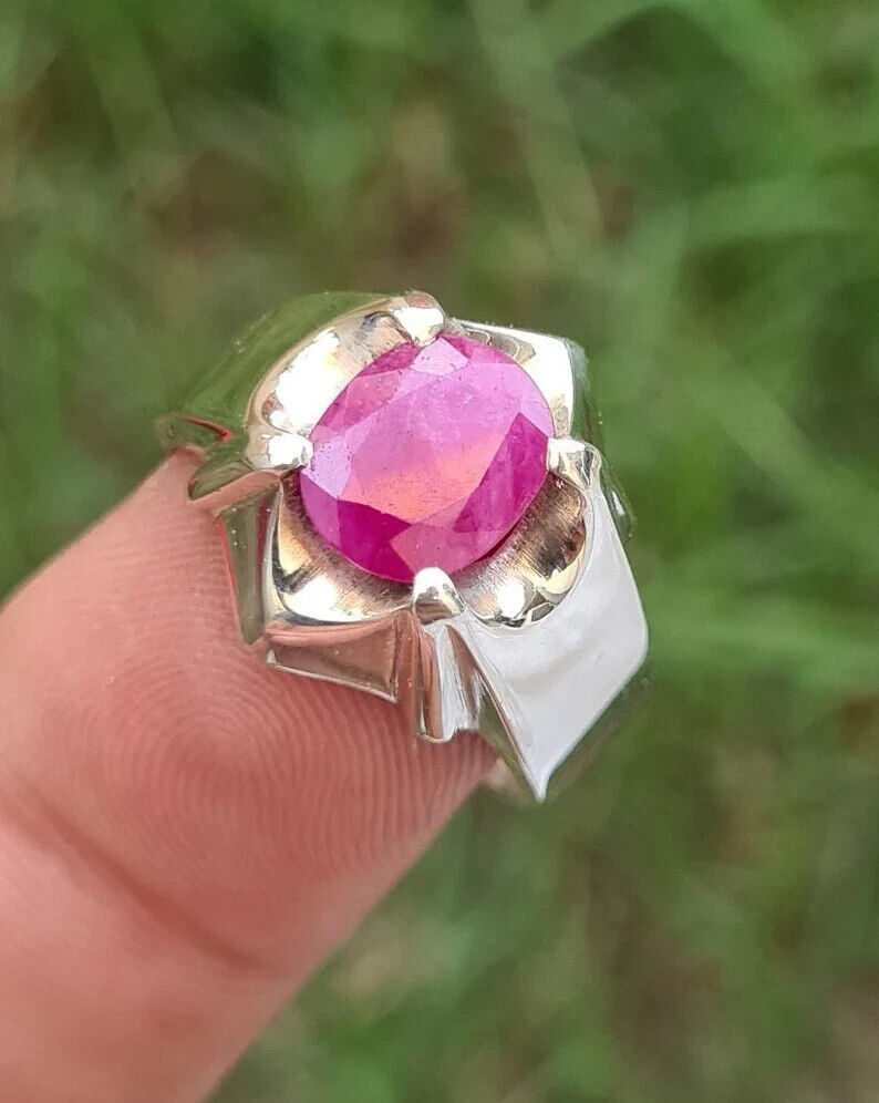 Unisex ruby ring genuine ruby ring dainty ruby ring ruby ring antique ruby rubi - Heavenly Gems