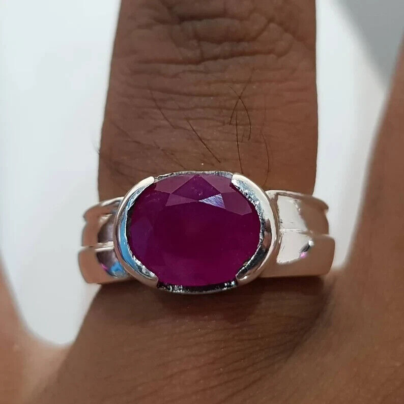 4 ct plus Ruby Ring Unheated Untreated Afghan Ruby Dark Pink Red Ruby Stone ring - Heavenly Gems