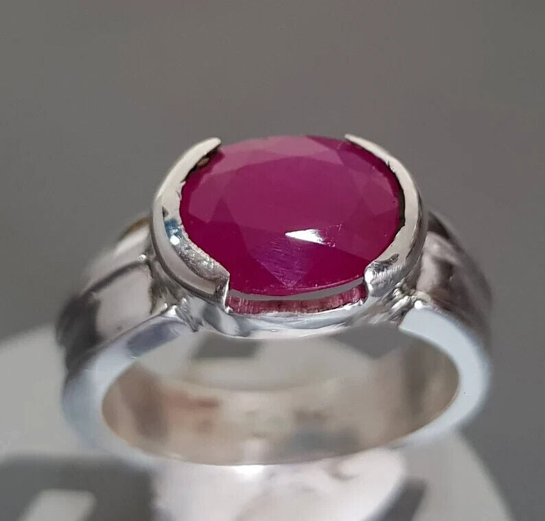 4 ct plus Ruby Ring Unheated Untreated Afghan Ruby Dark Pink Red Ruby Stone ring - Heavenly Gems