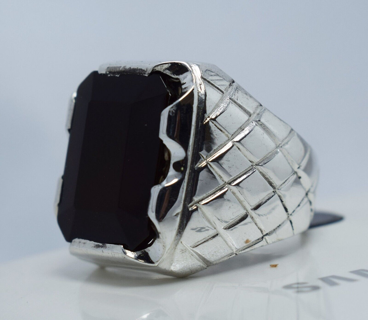 Dark Deep Black Red Yemeni Aqeeq Yamani Yemen Yamni Aqiq Akik Hakik Real Agate 925 Sterling Silver Ring - Heavenly Gems