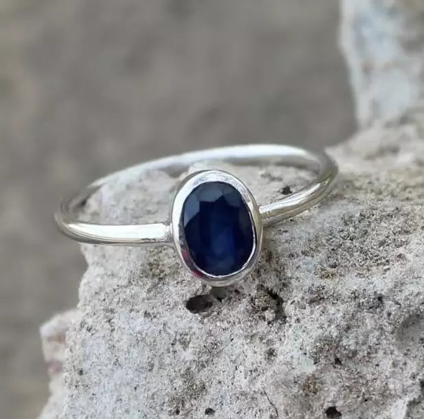 High-Quality Sapphire Gemstone Ring - Premium 925 Sterling Silver - Heavenly Gems