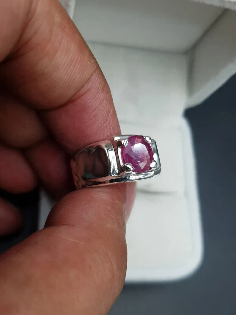 Natural Ruby Ring For Men 925 Sterling Silver Yakoot Ring Real Ruby Ring mens - Heavenly Gems