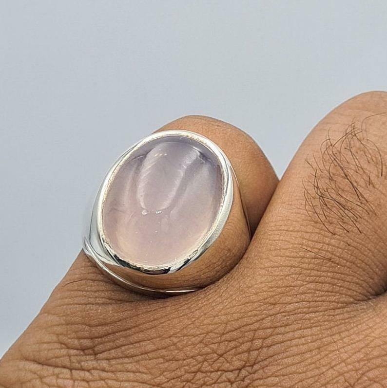 Natural White Quartz Najafi Quartz Stone Dur e Najaf Jewelry Mens Quartz Ring - Heavenly Gems