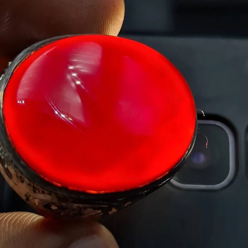 Yemeni Aqeeq Ring Shefat Al Abad Blood Red Yamni Aqeeq Yemeni Stone for Big hand - Heavenly Gems
