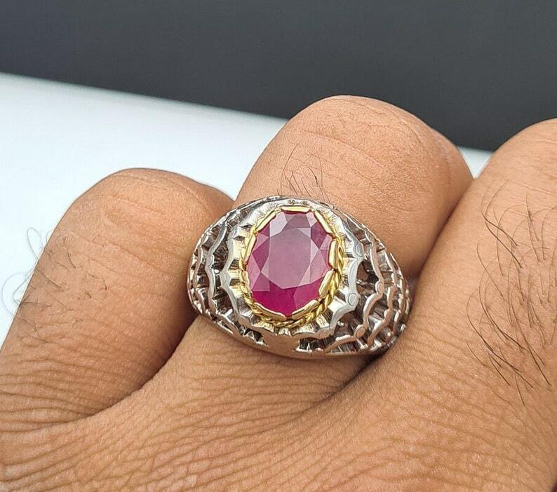 Palladium Ring Palladium Jewelry gift engagement gifts handmade ruby gold ring - Heavenly Gems