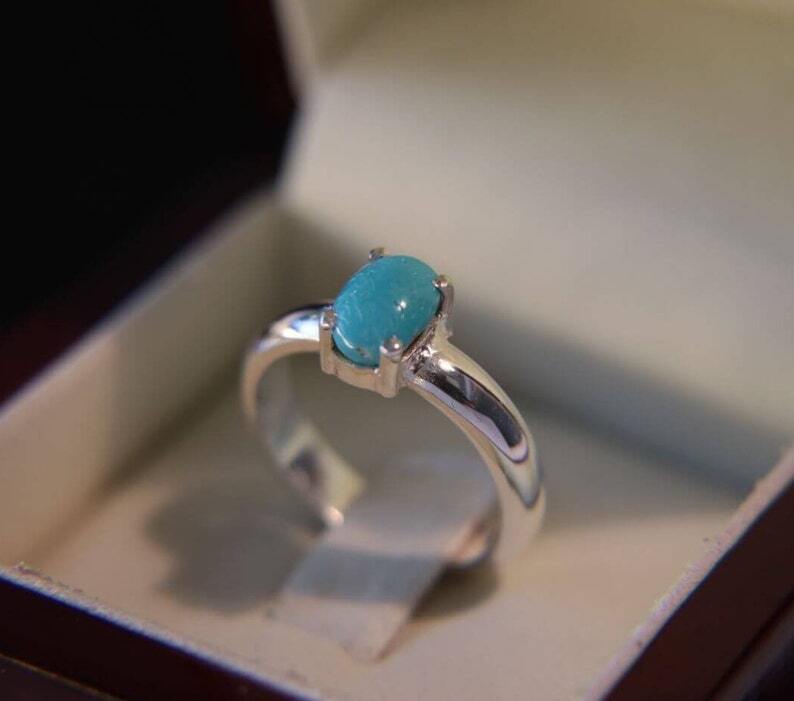 Natural Feroza Ring Feroza Band old Turquoise Rings Womens Jewellery Silver ring - Heavenly Gems