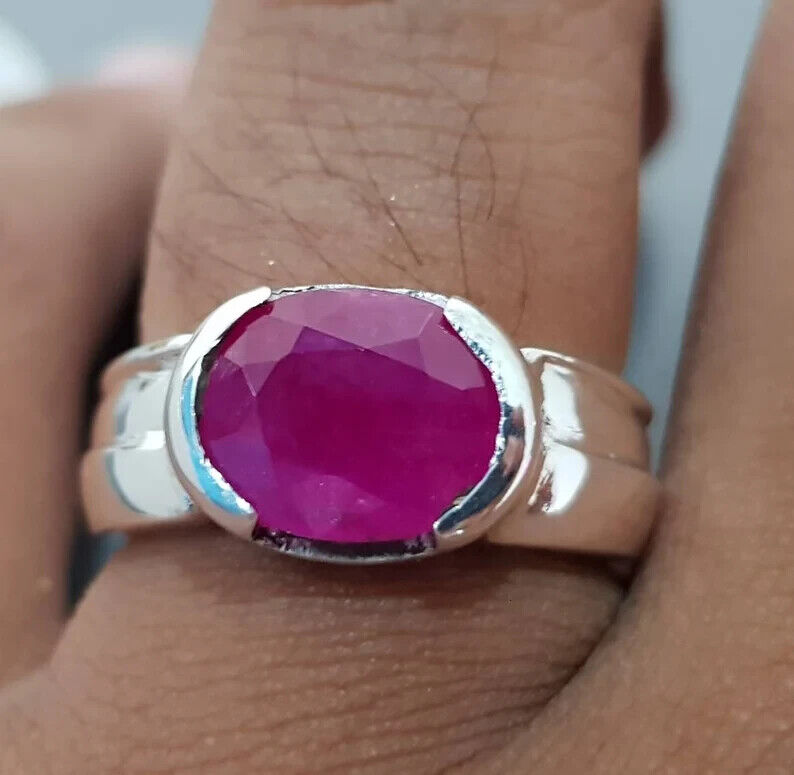 4 ct plus Ruby Ring Unheated Untreated Afghan Ruby Dark Pink Red Ruby Stone ring - Heavenly Gems
