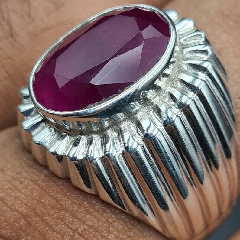 mens ruby ring from African Mines High quality Flux Filled mens ruby pink ruby - Heavenly Gems