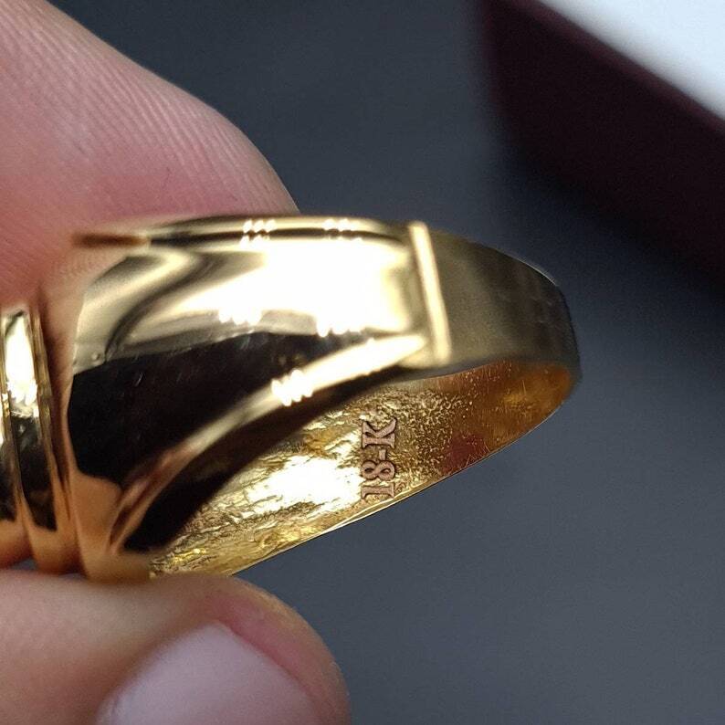 Unheated Untreated Ruby Ring mens Ring Wedding Gold rings 18k Yellow Gold Ring - Heavenly Gems