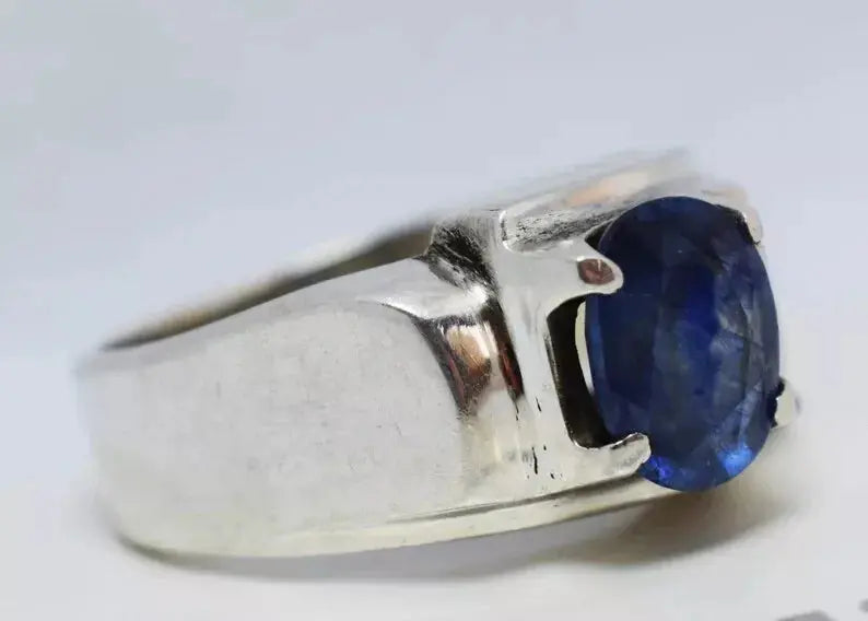 Natural Blue Sapphire Ring Sterling Silver Ring - Heavenly Gems