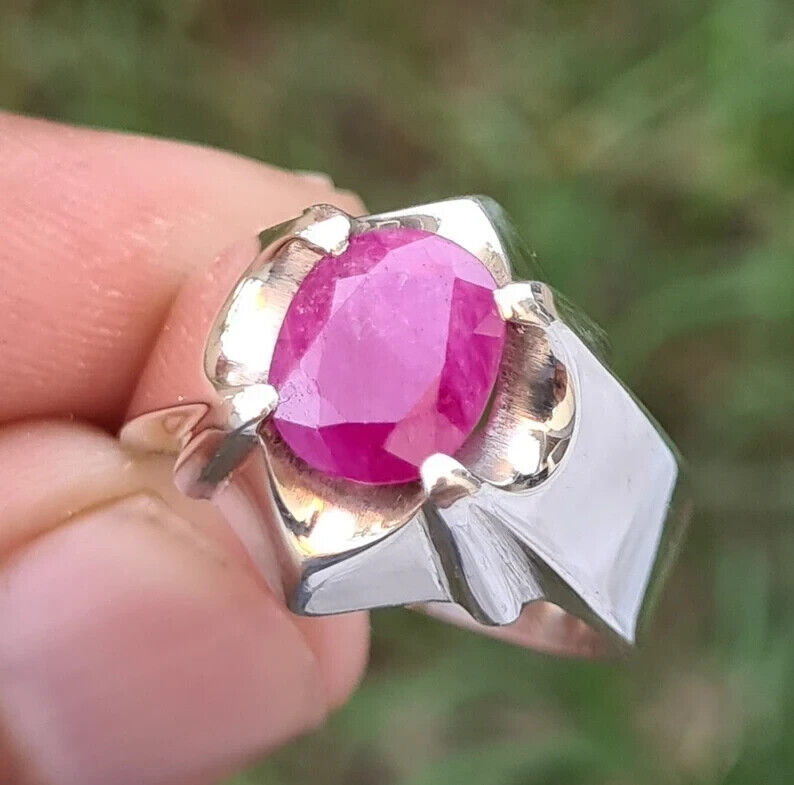 Unisex ruby ring genuine ruby ring dainty ruby ring ruby ring antique ruby rubi - Heavenly Gems