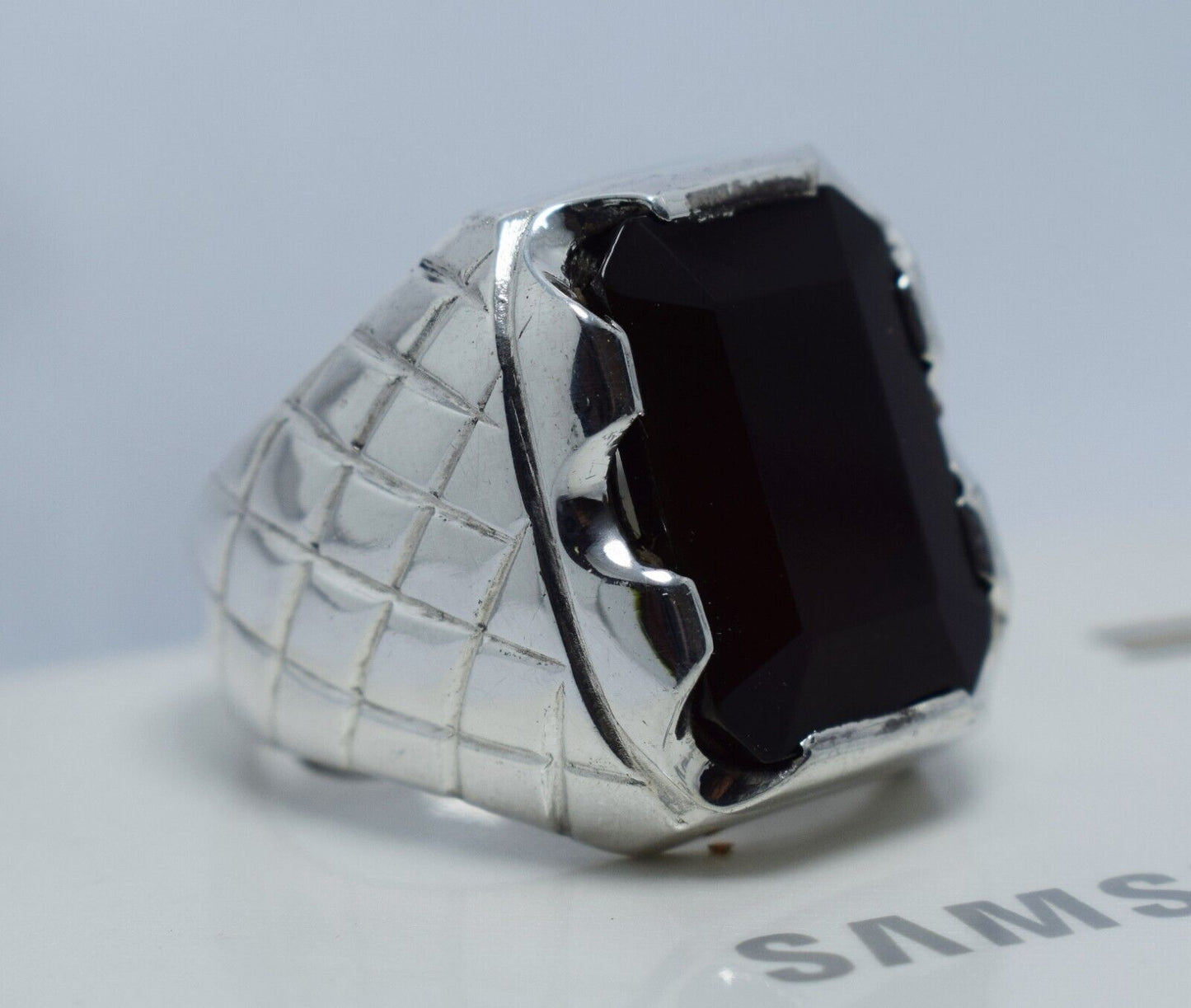 Dark Deep Black Red Yemeni Aqeeq Yamani Yemen Yamni Aqiq Akik Hakik Real Agate 925 Sterling Silver Ring - Heavenly Gems