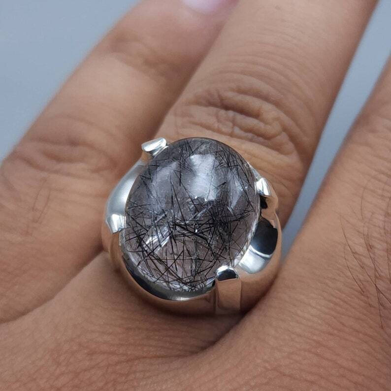 Natural Dur Al Najaf Stone Ring White Moon Stone Ring Shia Rings Najaf Stone - Heavenly Gems