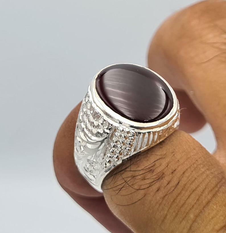 Yemeni aqeeq akik aqiq agate bague mens rings handmade jewelry birthstone gifts - Heavenly Gems