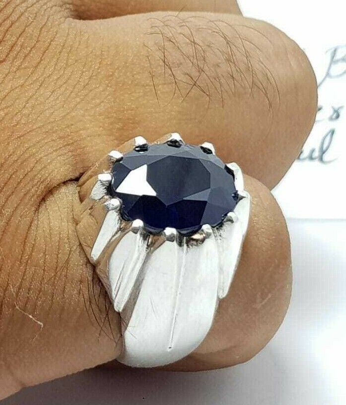 Sapphire Ring Natural Blue Kashmir Sapphire Stone Jewellery Real Handcrafted - Heavenly Gems