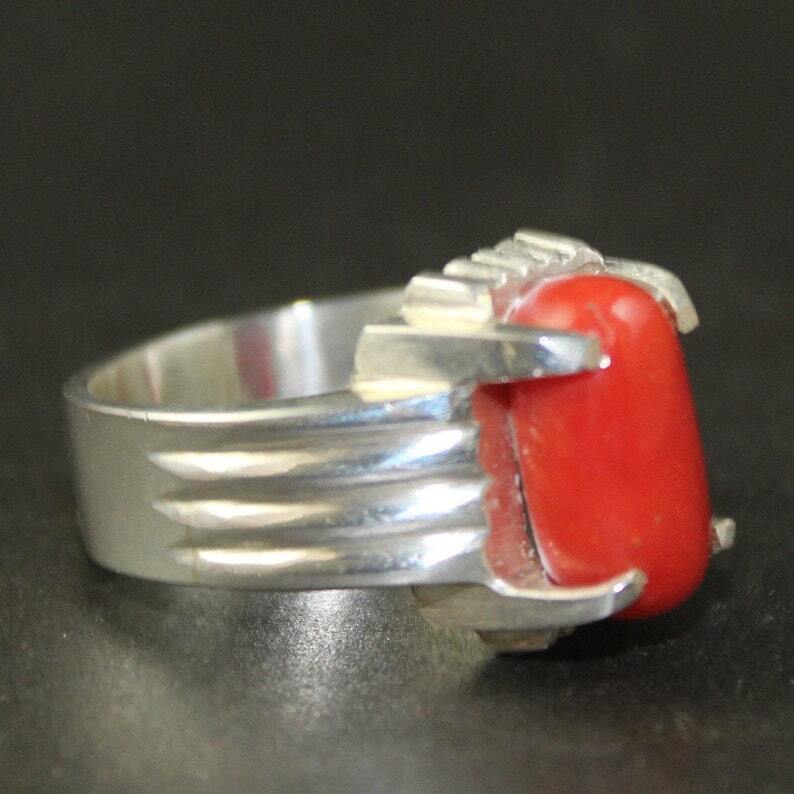 Natural Unheated and Untreated Women Coral Marjan Ring in 925 sterling Silver - Heavenly Gems