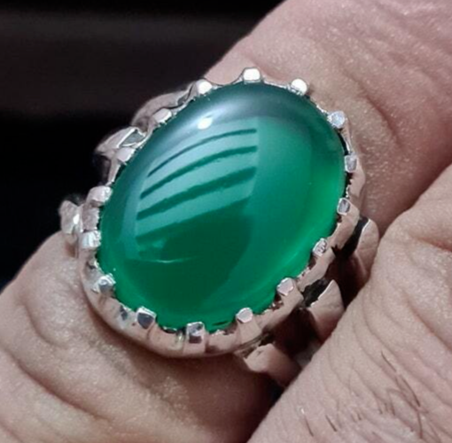 green Agate natural Green agate green agate slice aqeeq ring carnelian ring lord - Heavenly Gems