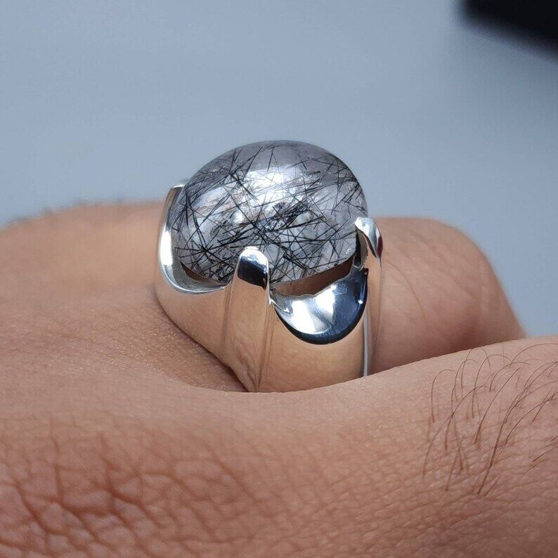 Natural Dur Al Najaf Stone Ring White Moon Stone Ring Shia Rings Najaf Stone - Heavenly Gems