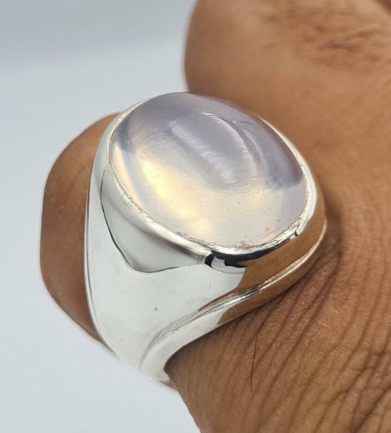 Natural White Quartz Najafi Quartz Stone Dur e Najaf Jewelry Mens Quartz Ring - Heavenly Gems