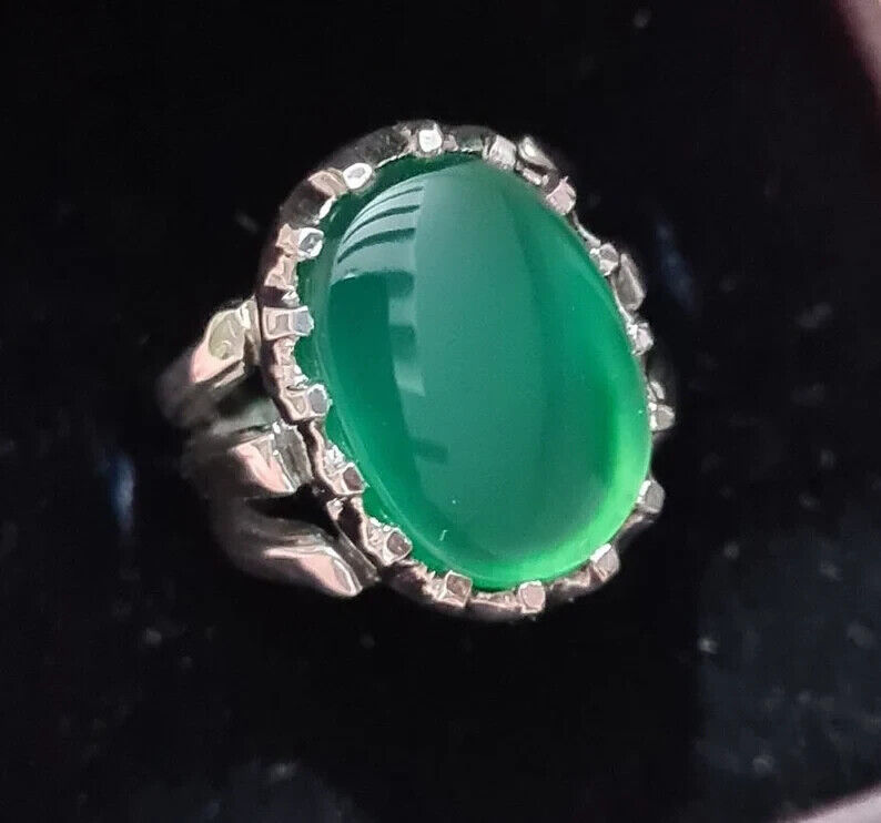 Green Agate natural Green agate green agate slice aqeeq ring carnelian ring lord - Heavenly Gems