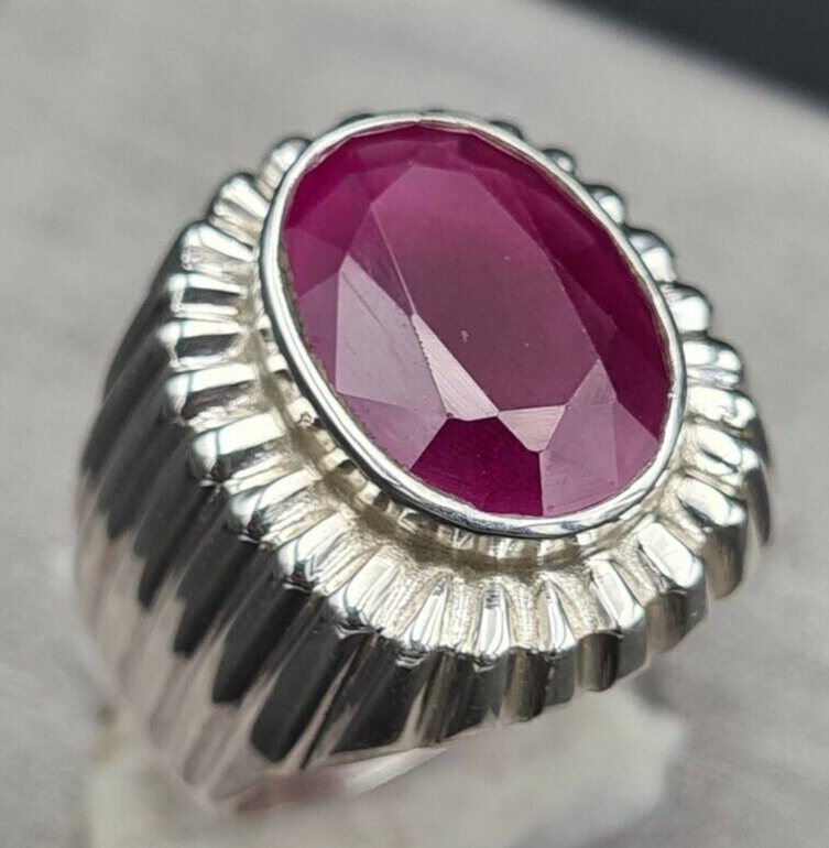 mens ruby ring from African Mines High quality Flux Filled mens ruby pink ruby - Heavenly Gems