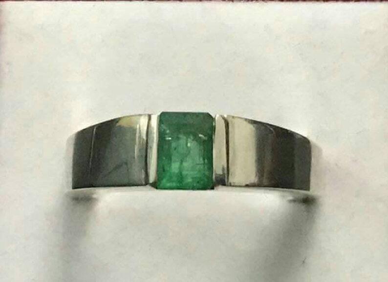 Natural Unheated Untreated mens Emerald Ring panjsher Emerald ring Real emerald - Heavenly Gems
