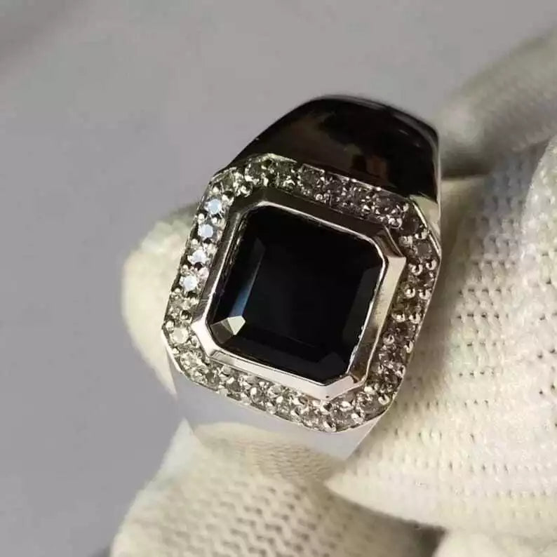 Yemeni Aqeeq Ring for Women - Natural Agate Gemstone with Sterling Silver 925 - Heavenly Gems