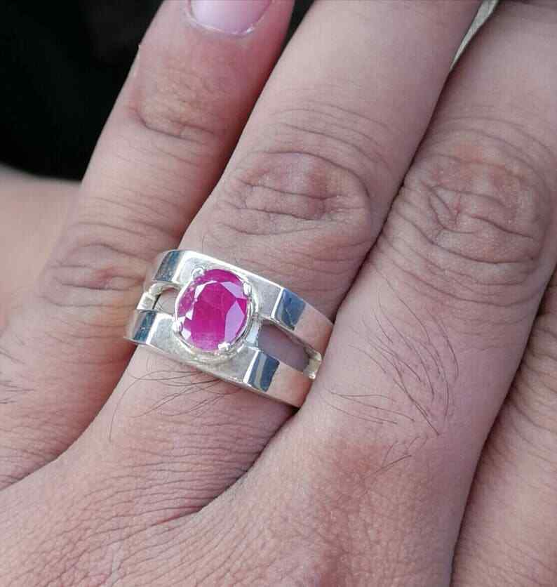 Ruby Ring Unheated Untreated Afghan Ruby Dark Blood Red Ruby Stone Ring Pigeon - Heavenly Gems