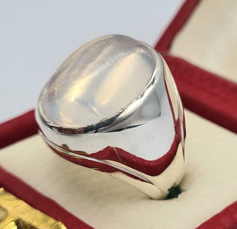 Natural White Quartz Najafi Quartz Stone Dur e Najaf Jewelry Mens Quartz Ring - Heavenly Gems