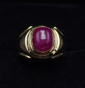 Unheated Untreated Ruby Ring mens Ring Wedding Gold rings 18k Yellow Gold Ring - Heavenly Gems