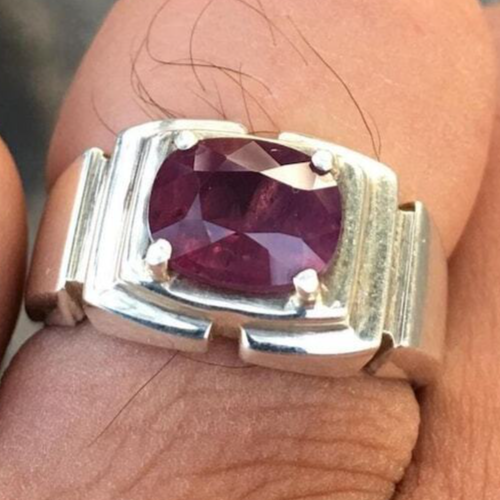 Natural Oval Ruby Mens Ruby Ring Sterling Silver 925 Handmade Ring Yaqoot Yaqut - Heavenly Gems