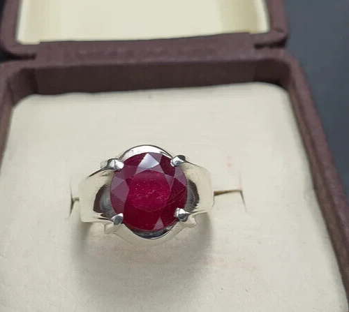 Natural Ruby Ring For Men 925 Sterling Silver Yakoot Ring Real Ruby Ring For Men - Heavenly Gems