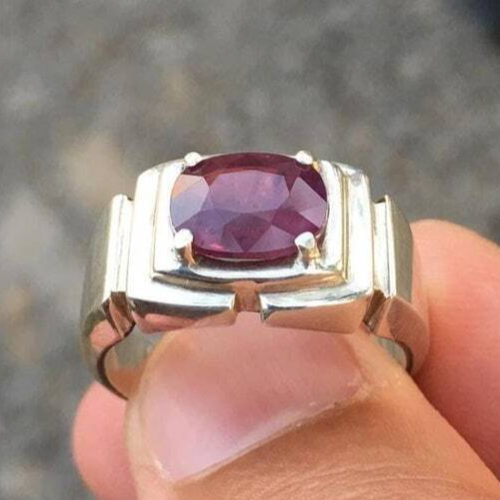 Natural Oval Ruby Mens Ruby Ring Sterling Silver 925 Handmade Ring Yaqoot Yaqut - Heavenly Gems
