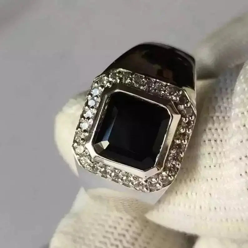 Yemeni Aqeeq Ring for Women - Natural Agate Gemstone with Sterling Silver 925 - Heavenly Gems
