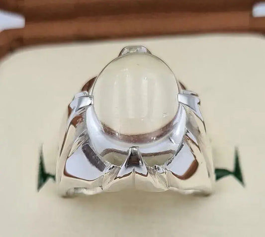 Natural Najaf Quartz Stone Sterling Silver Ring - Zodiac Gift for Him - Heavenly Gems