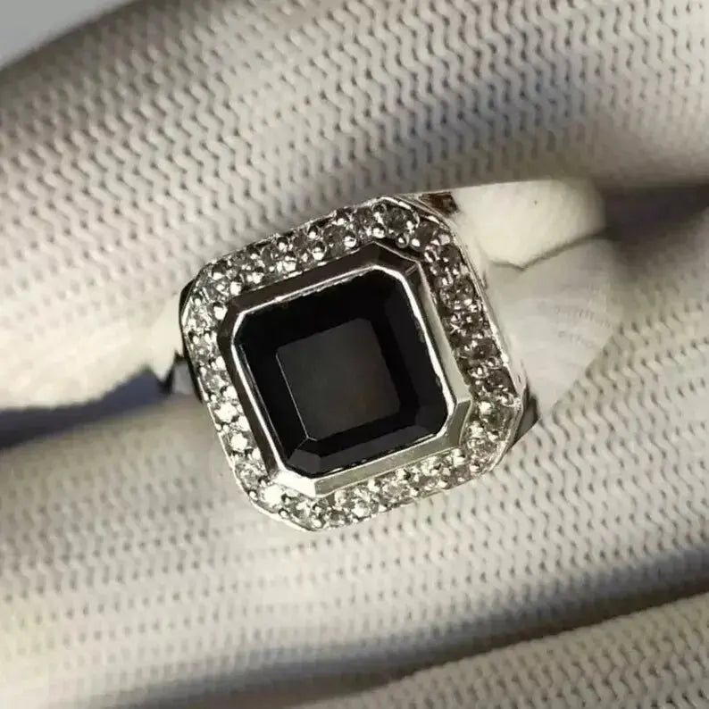 Yemeni Aqeeq Ring for Women - Natural Agate Gemstone with Sterling Silver 925 - Heavenly Gems