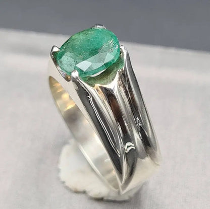 Natural Zambian Emerald Ring | Unheated Untreated Rich Green Zambian Gemstone Unheated Emerald Ring Heavenly Gems