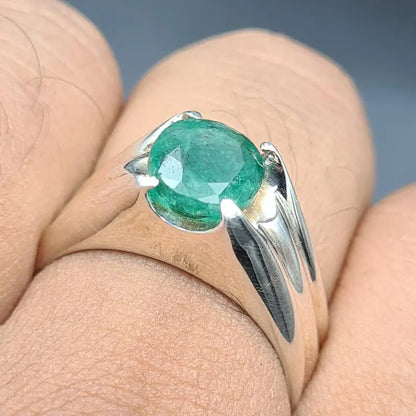 Natural Zambian Emerald Ring | Unheated Untreated Rich Green Zambian Gemstone Unheated Emerald Ring Heavenly Gems