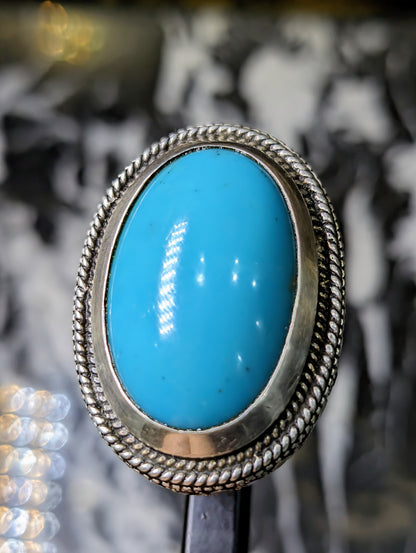 Mens Big Feroza ring in real sterling silver 925 Mens Jambo size Turquoise Ring for  prestigious customer Heavenly Gems