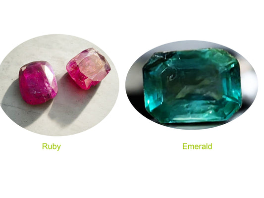 Natural emerald and two rubies with one mystery gift part 1