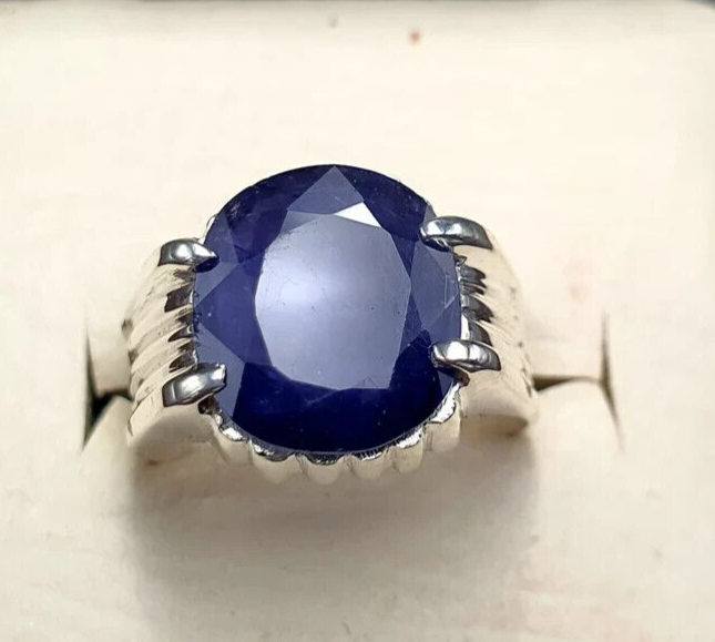 Mens Sapphire Ring Natural 8ct Sapphire Ring For Men Sapphire Sterling Silver - Heavenly Gems