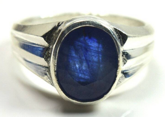 Natural Blue Sapphire,925 Sterling Silver,Ring For Men,Astrology Jewelry Gift - Heavenly Gems