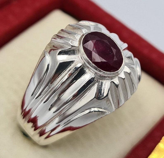 Unique Pigeon Blood Red Unheated and Untreated Ruby Ring Natural Handmade ring - Heavenly Gems